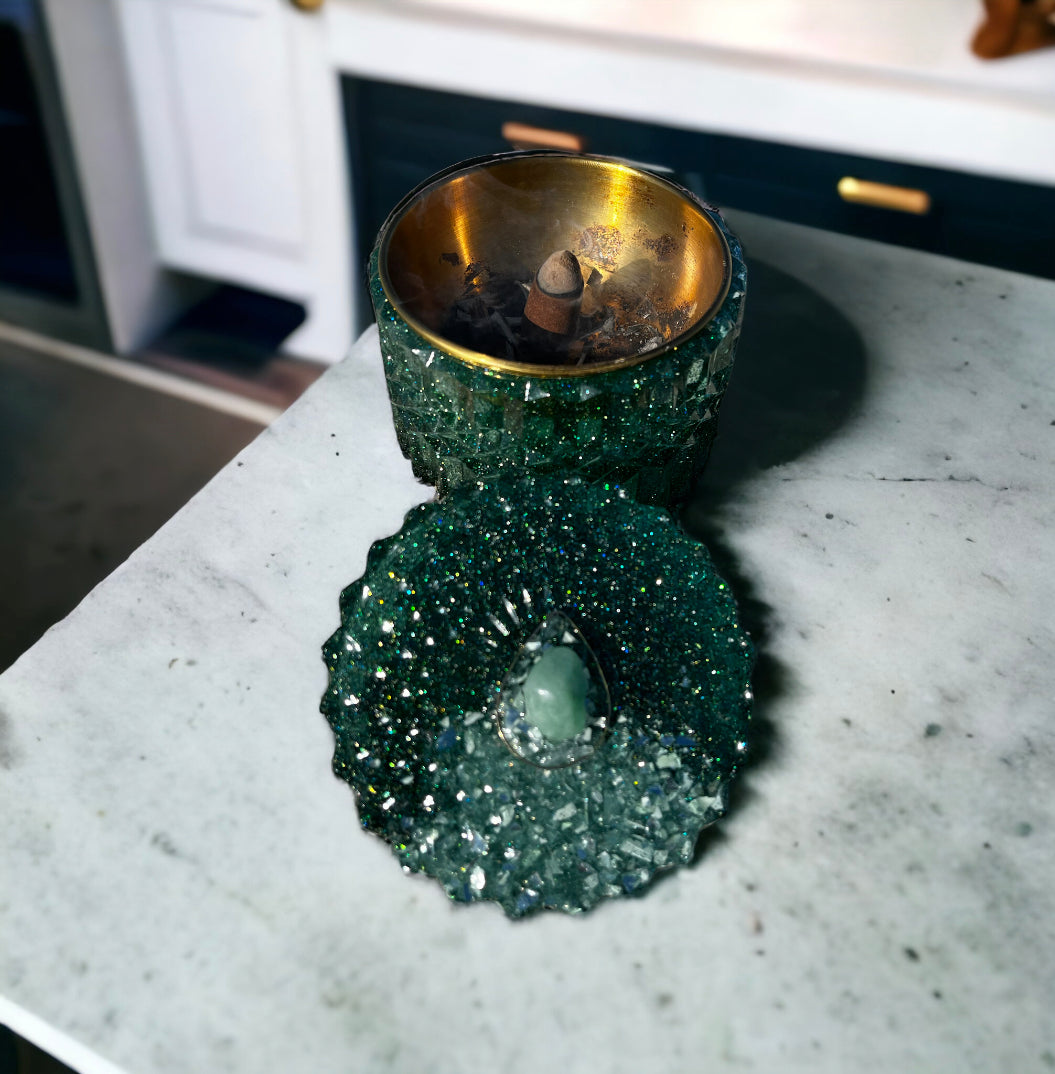 Green Aventurine Burner Jar