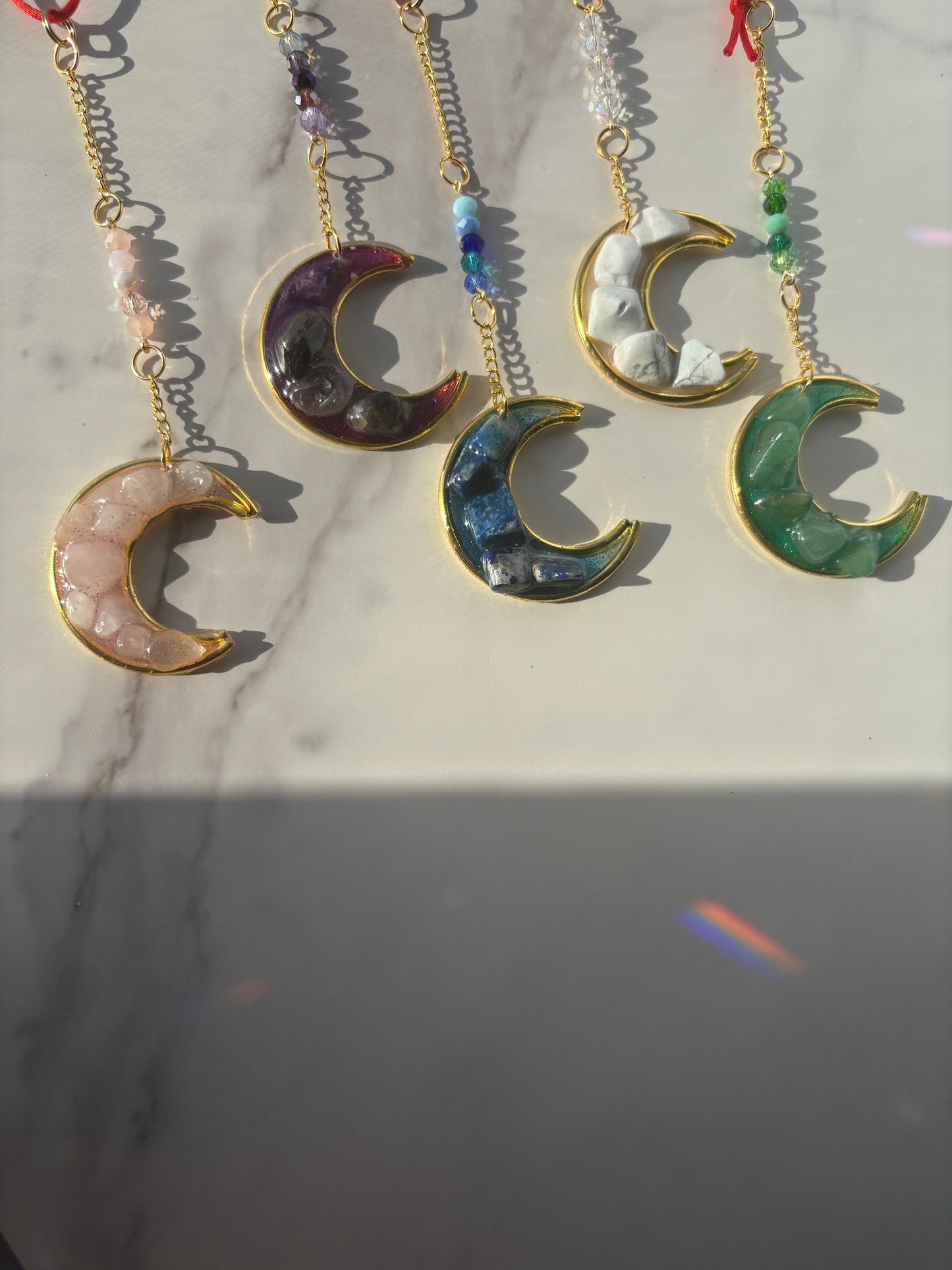 Crescent Moon Jeweled Mini Sun Catchers