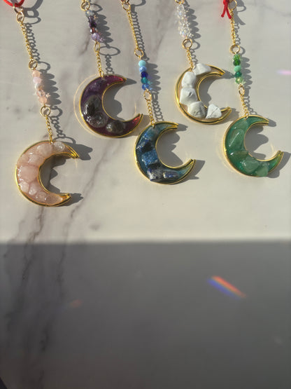 Crescent Moon Jeweled Mini Sun Catchers