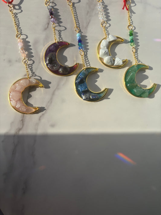 Crescent Moon Jeweled Mini Sun Catchers